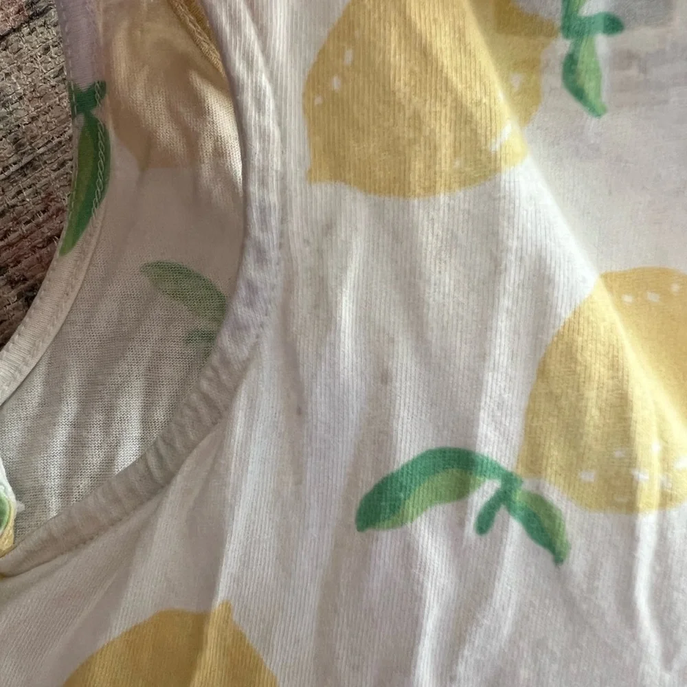 Gap Toddler Girl White Lemon Print Cotton Play Dress Size 3t